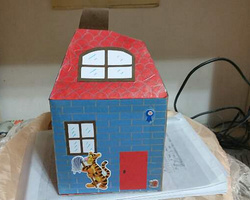 儿童趣味DIY小制作 简单好玩的小房子纸抽盒步骤图