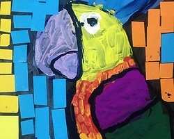幼儿园创意美术心得大全 鹦鹉撕纸画