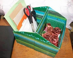 用鞋盒做收纳盒 旧鞋盒废物利用文件架的做法图解