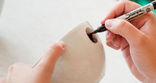 手工绘制波卡尔圆点清新陶瓷碗