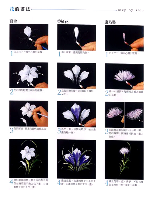 彩绘中几种基本花朵画法教程