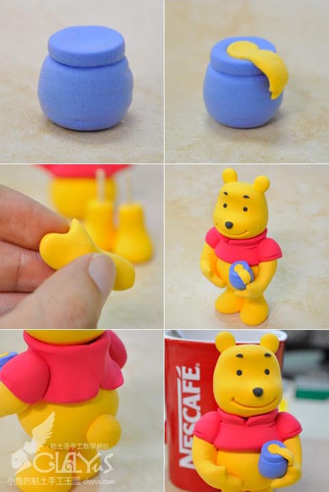 轻粘土DIY图片 小熊维尼winnie the pooh