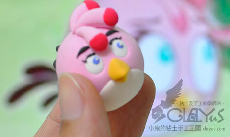 Angry bird pink轻粘土DIY 粉红愤怒的小鸟粘土制作