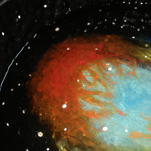 水晶滴胶制作教程 绚丽的金牛座星云碗画法图解