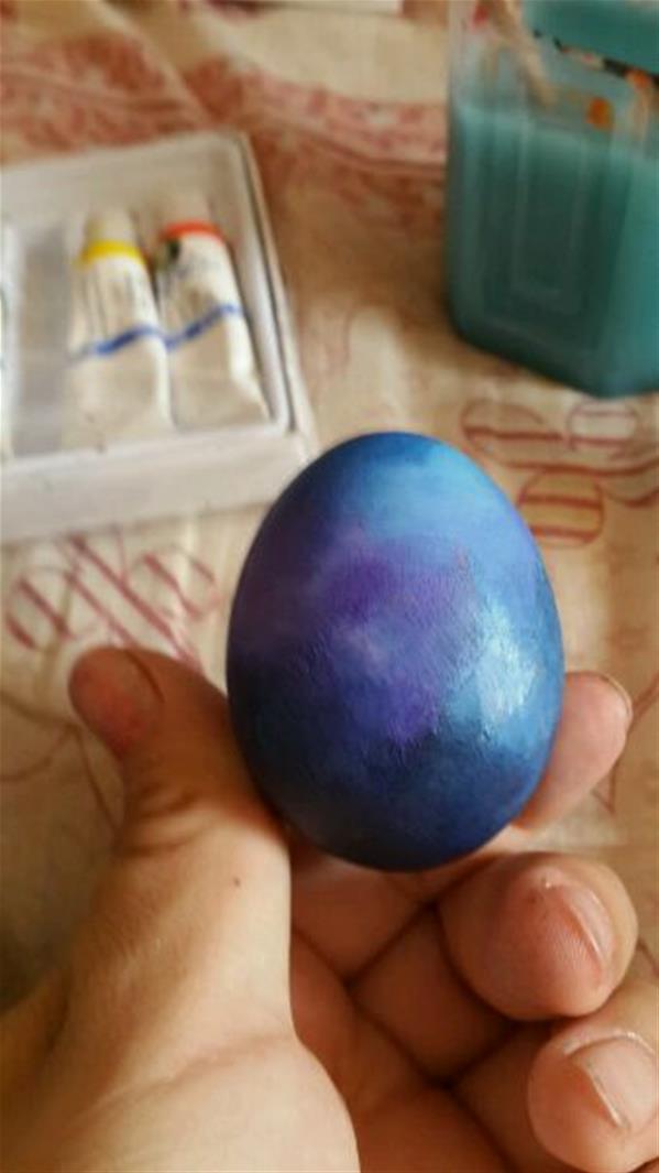 蛋壳漆画制作技巧 闲来无事手绘两个星空蛋