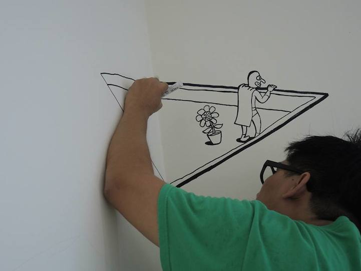 酷老爸为儿子手绘儿童房绘制全过程图片欣赏