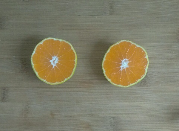 简单漂亮的DIY水果拼贴画之橘子花开制作步骤