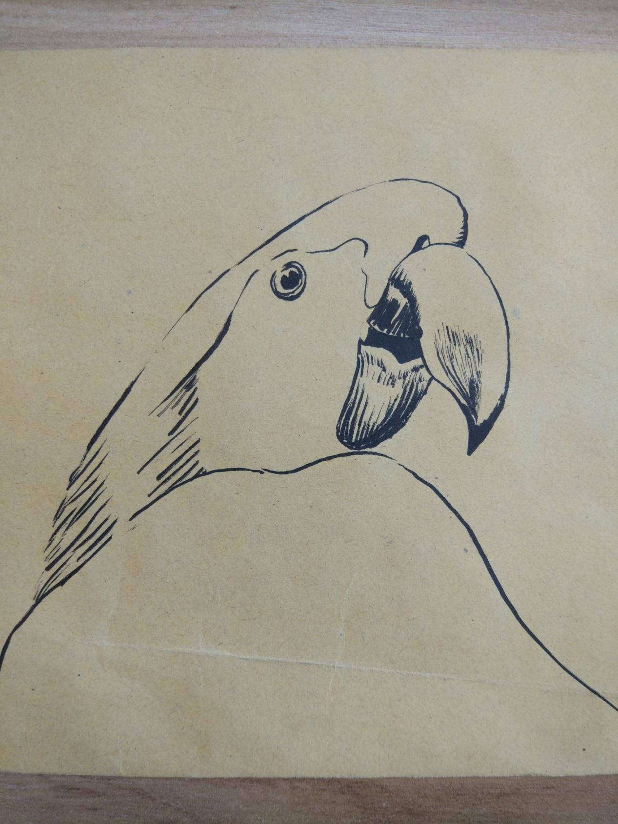 原创DIY漂亮的彩绘作品之可爱的小鹦鹉步骤图
