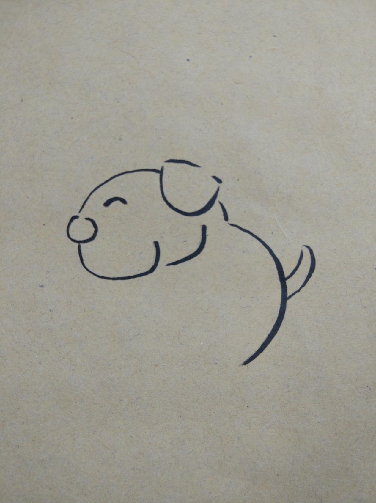 教你画一张简单可爱的卡通小狗 创意手绘图基础