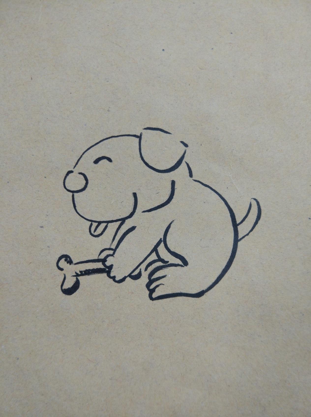 教你画一张简单可爱的卡通小狗 创意手绘图基础