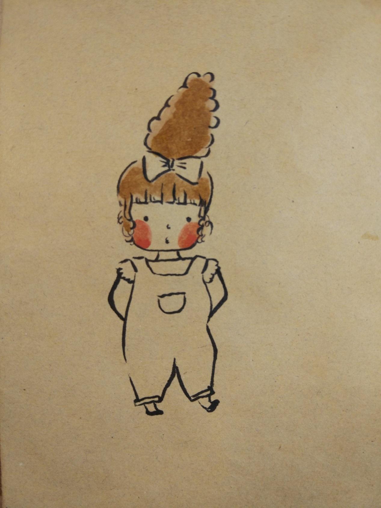 宋宋插画教程 牛皮纸彩绘美丽的小女孩
