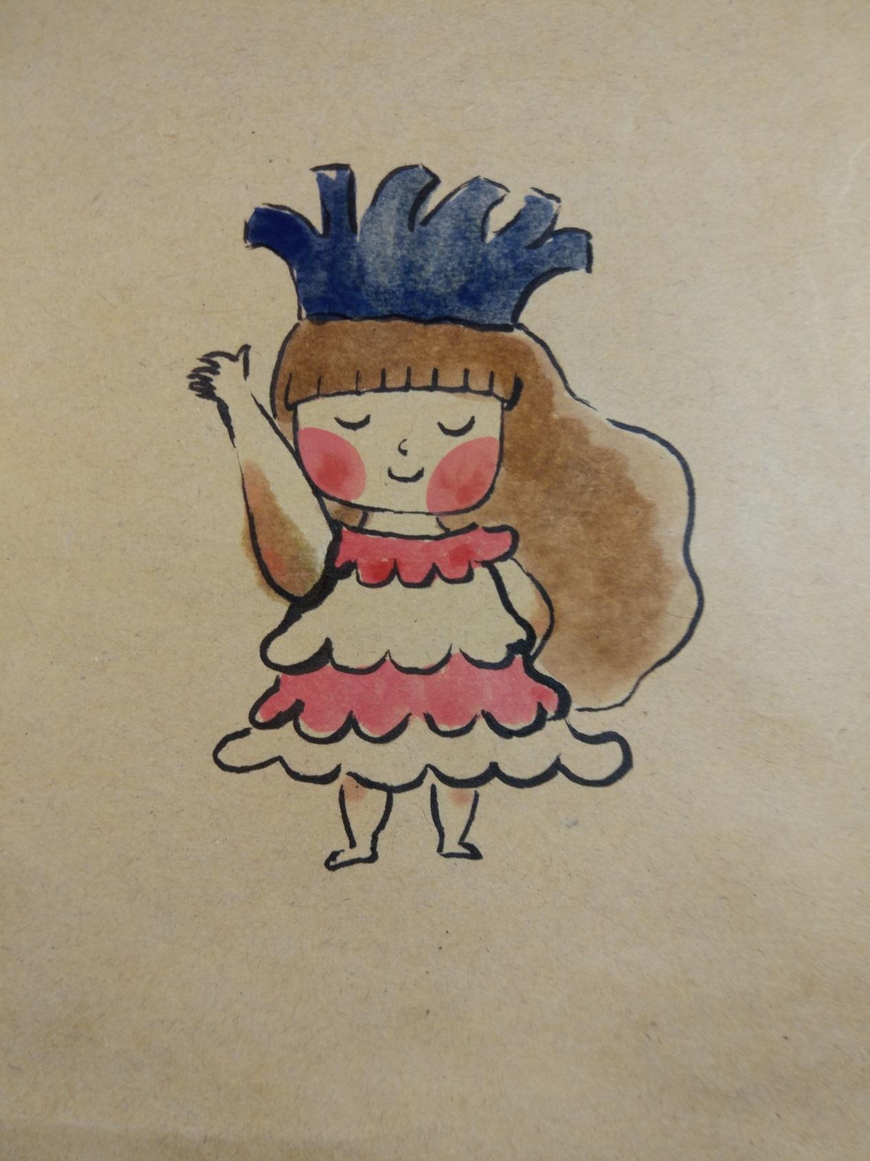 教你在牛皮纸上面作画 可爱的小女孩绘画过程