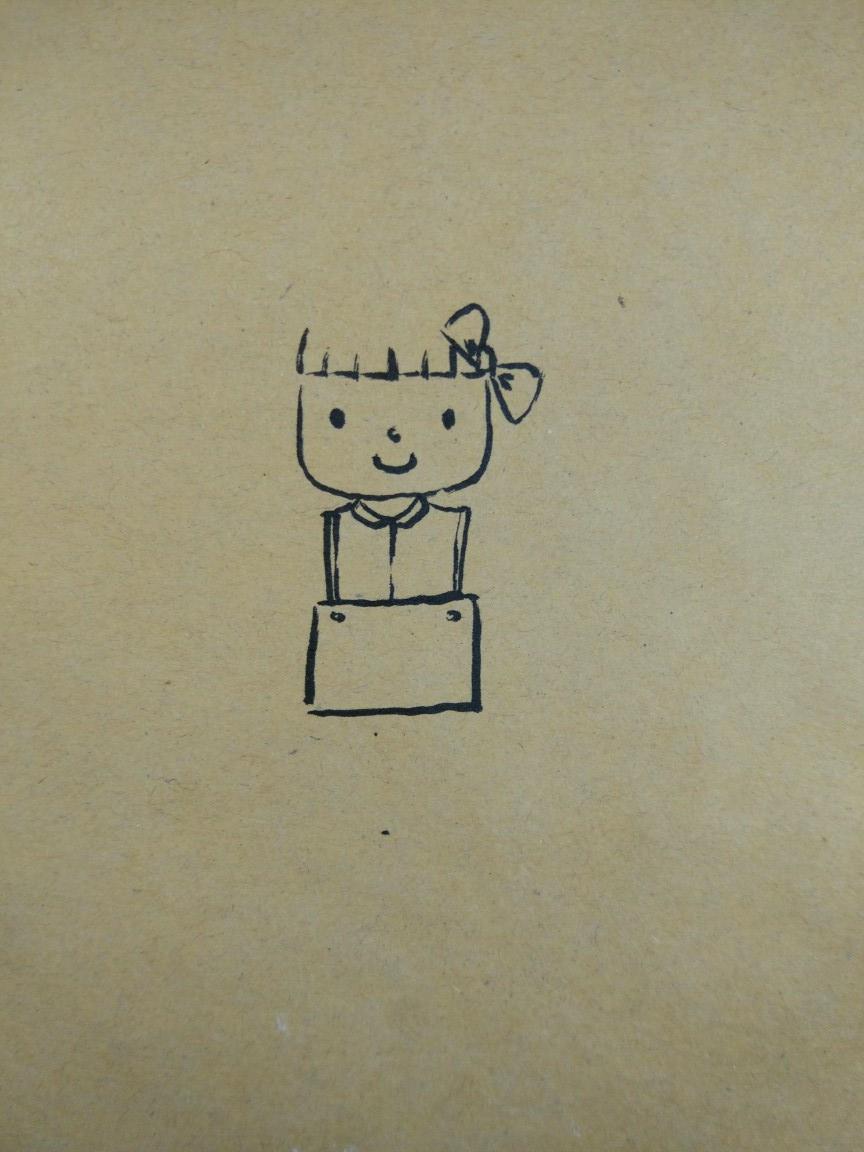 教你用牛皮纸画可爱的小女孩水彩插画教程