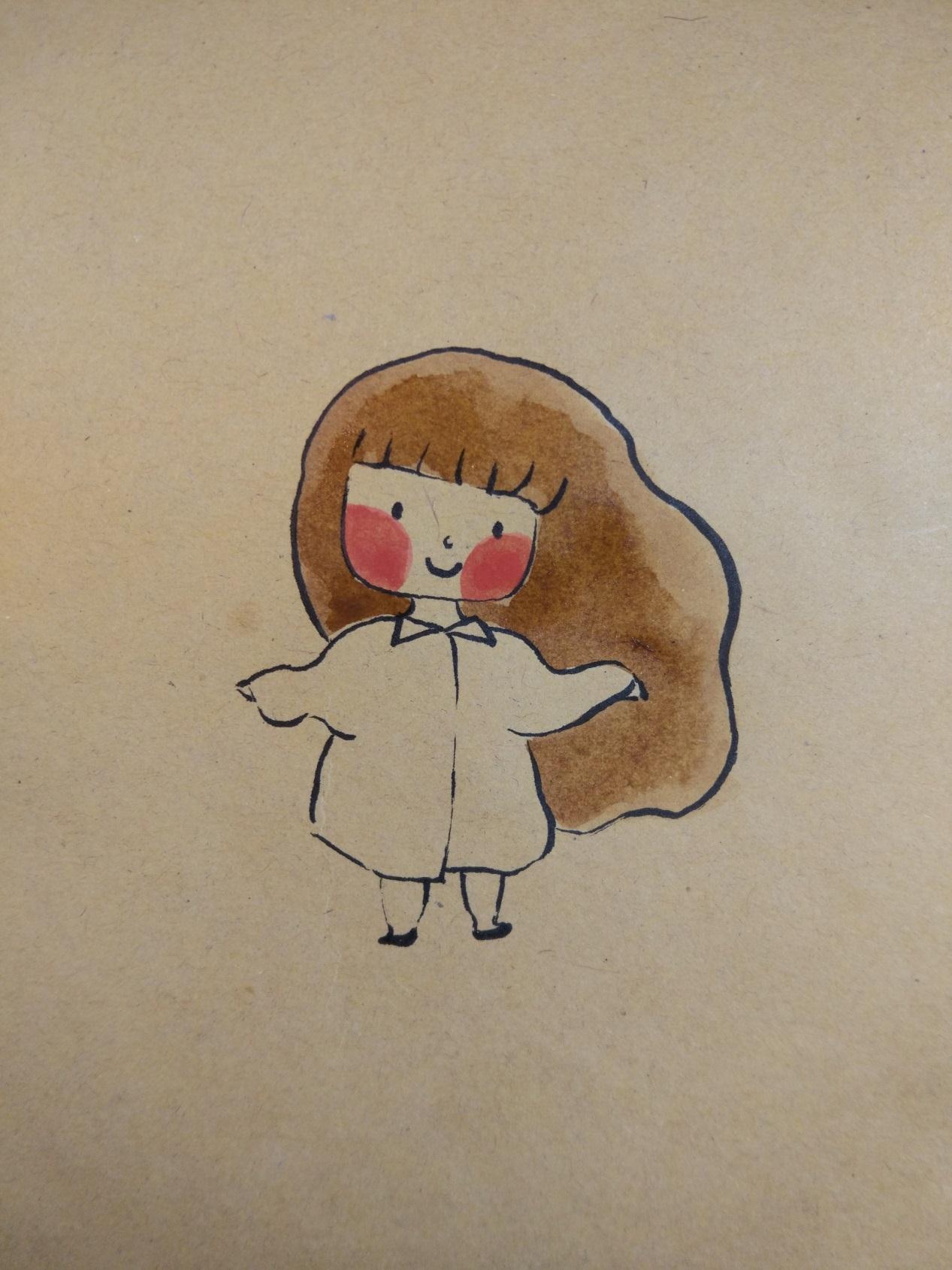 原创趣味彩绘画之漂亮的小女孩简单的绘制过程