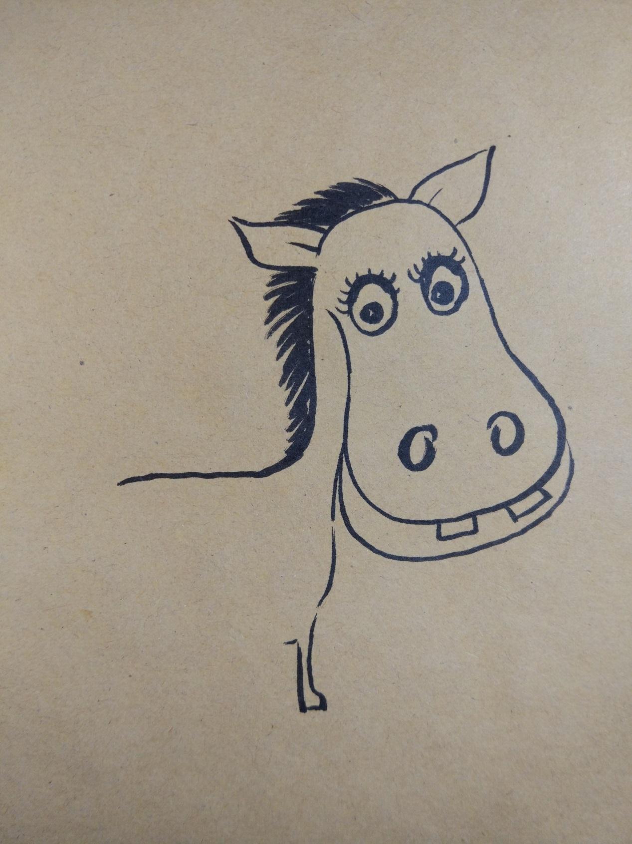 简单的有趣的手工DIY彩色的小马驹彩绘画的教程图