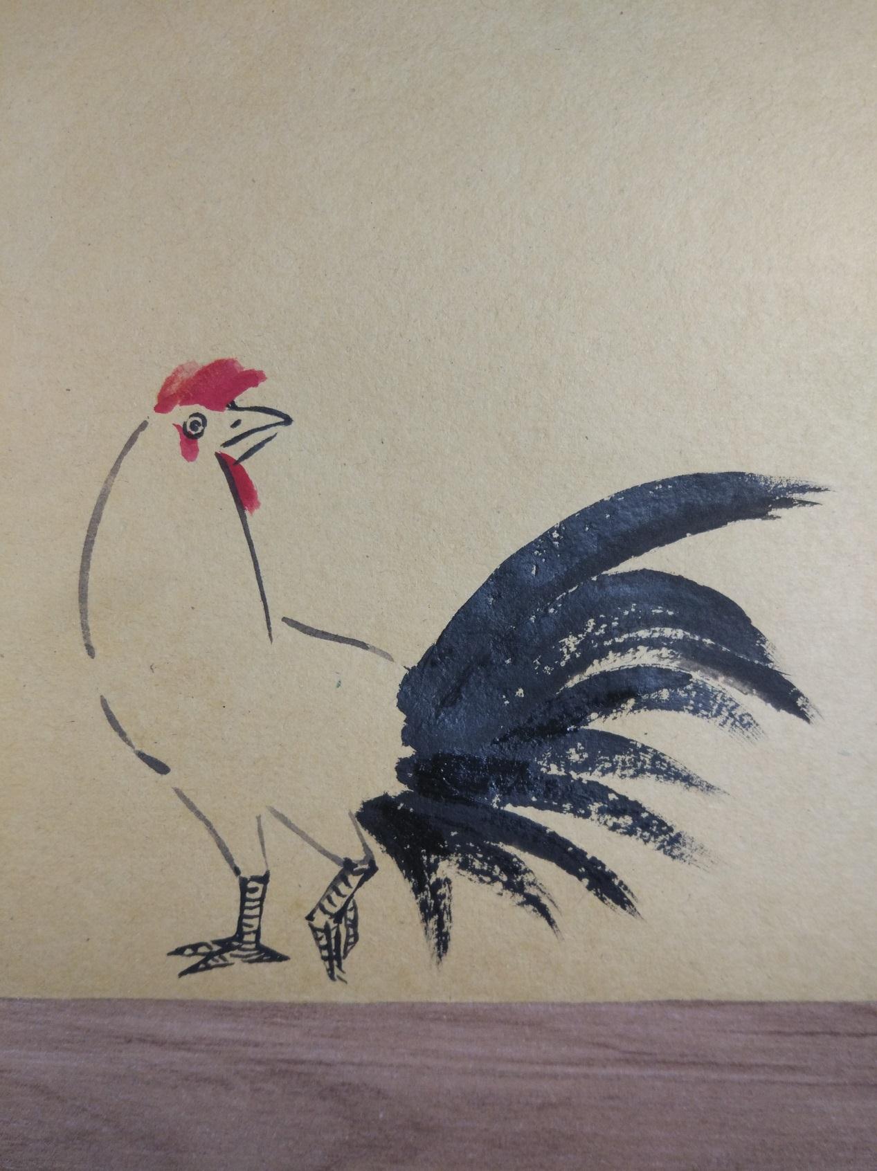 可爱的大公鸡简笔彩绘画教程 宋宋原创DIY作品