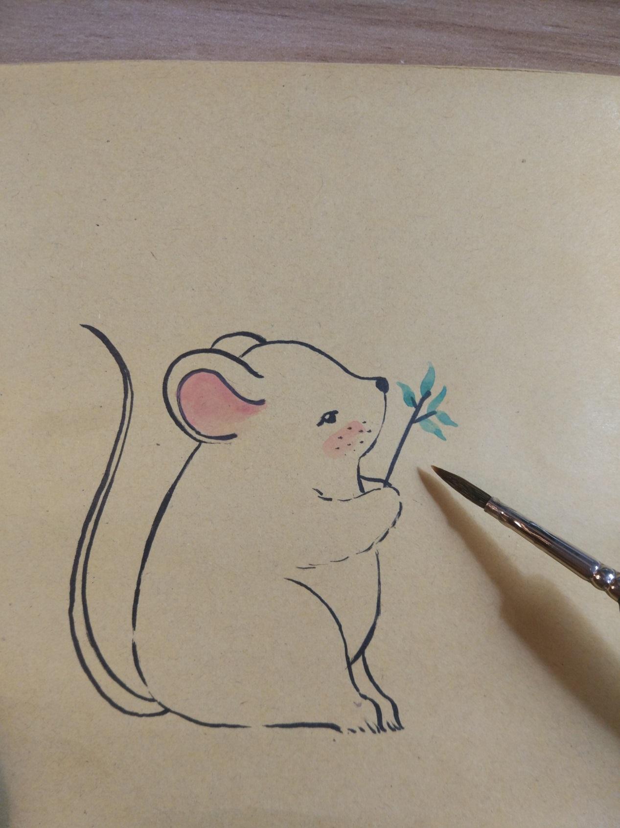 宋宋原创手绘作品集之可爱的小老鼠绘画过程