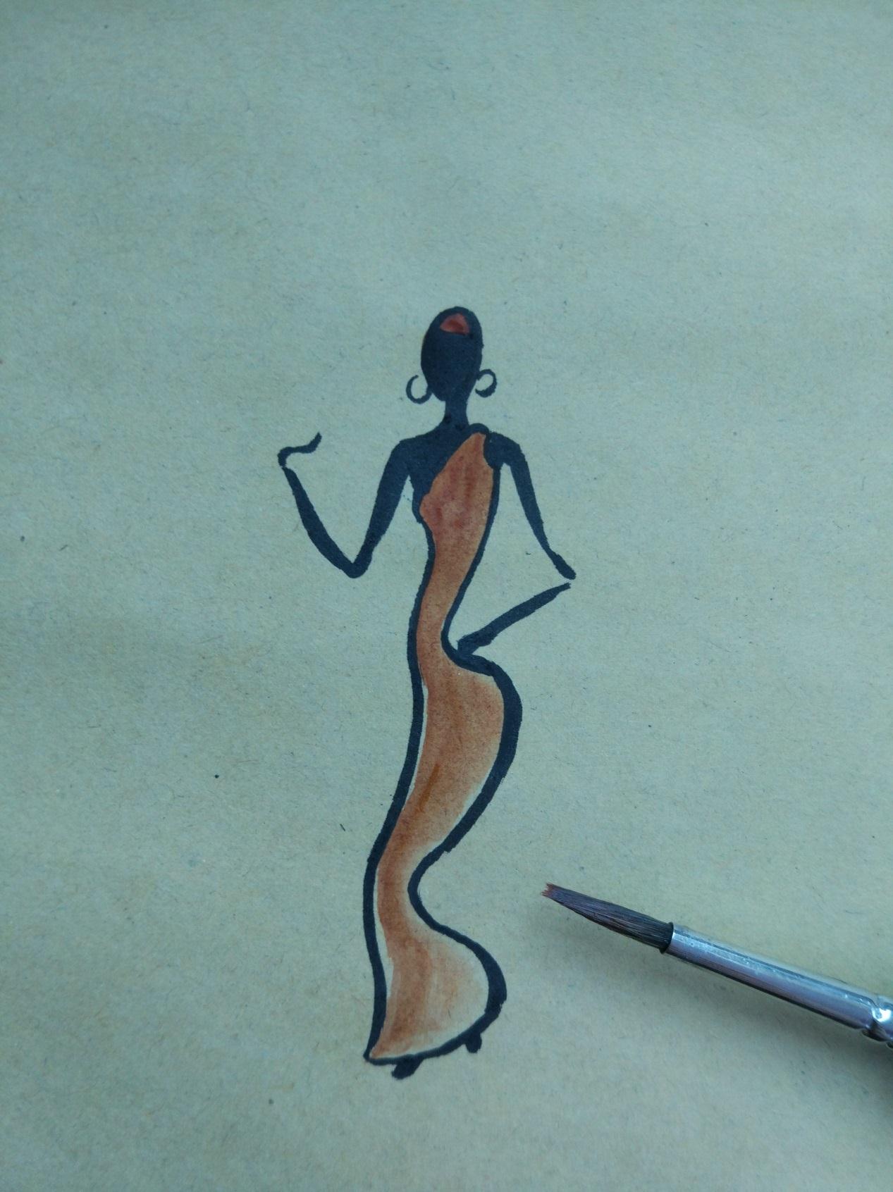 人物彩绘作品之装饰线条-女人创意DIY手绘插画