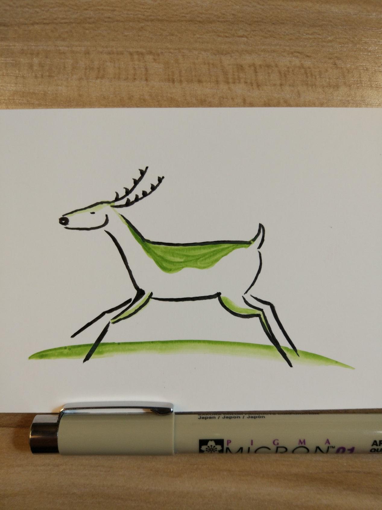 宋宋原创DIY彩绘作品 可爱的小鹿手绘简笔画步骤