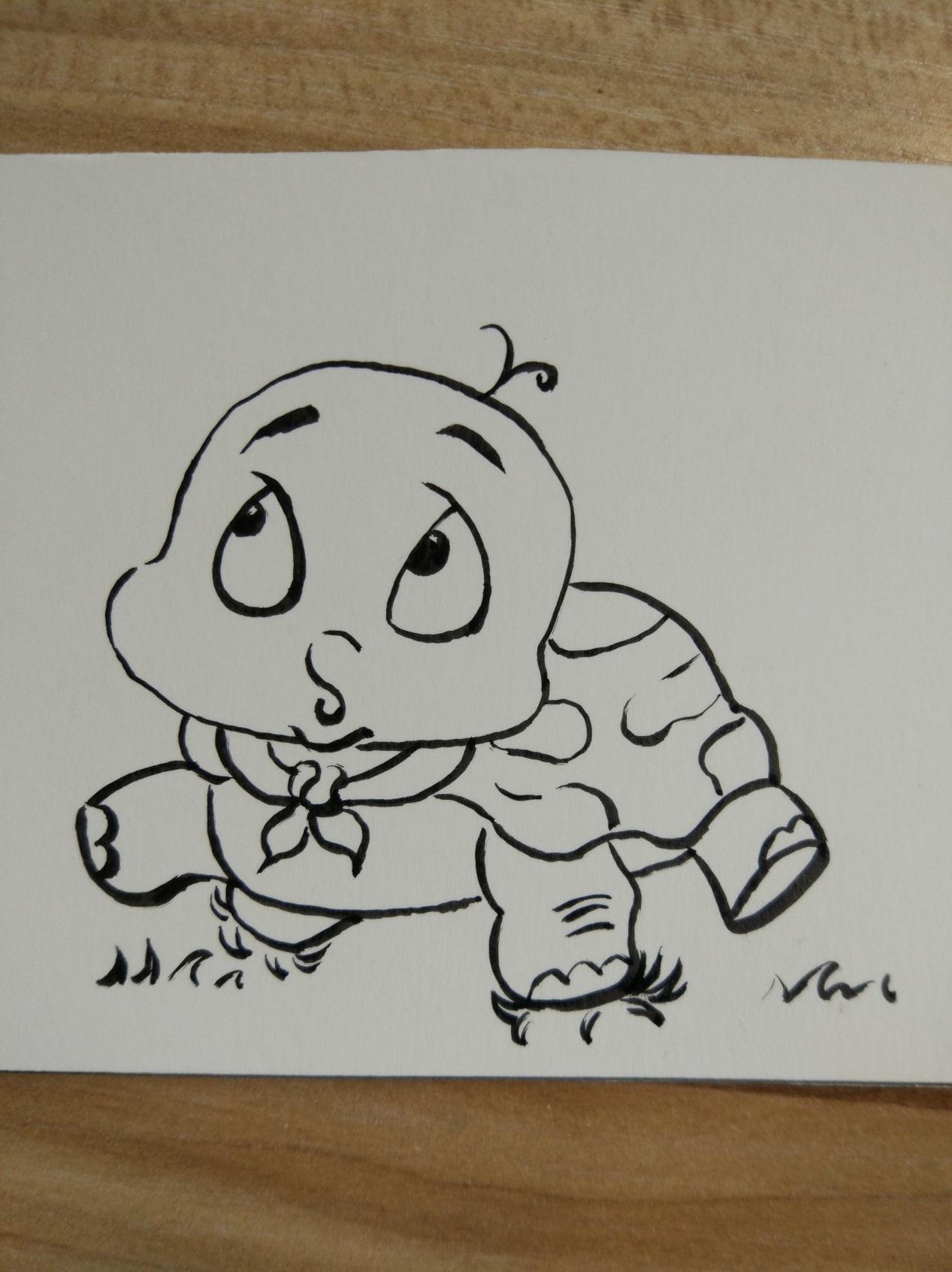 DIY原创动物绘画大全之可爱的小乌龟绘画过程