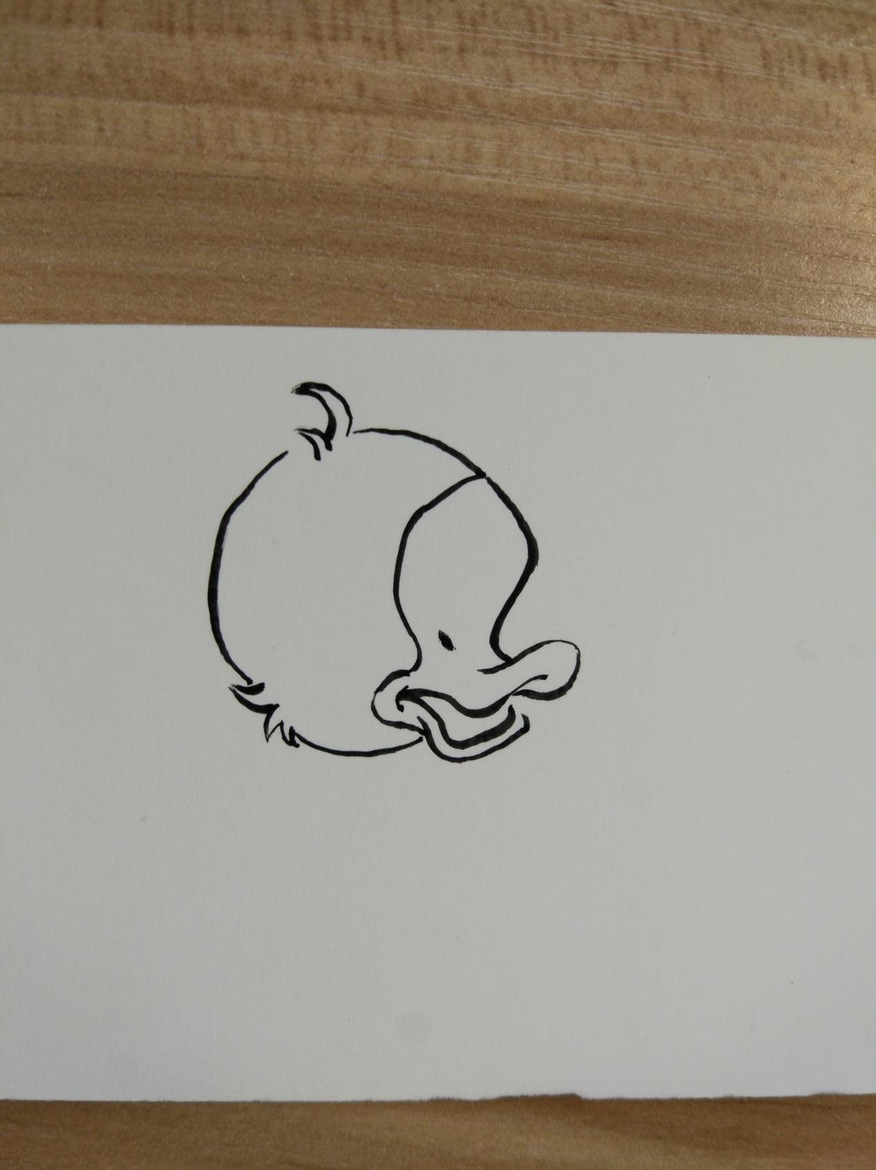 创意DIY趣味简笔画―唱歌的小鸭子绘画过程