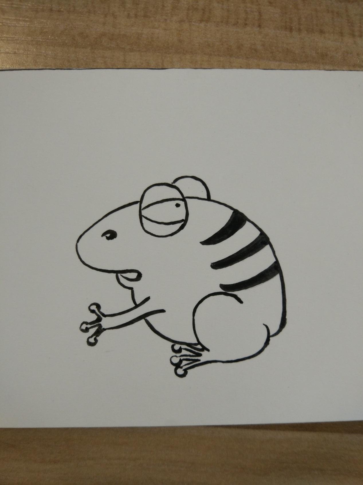 水彩动物手绘插画系列之小青蛙彩绘画步骤图解