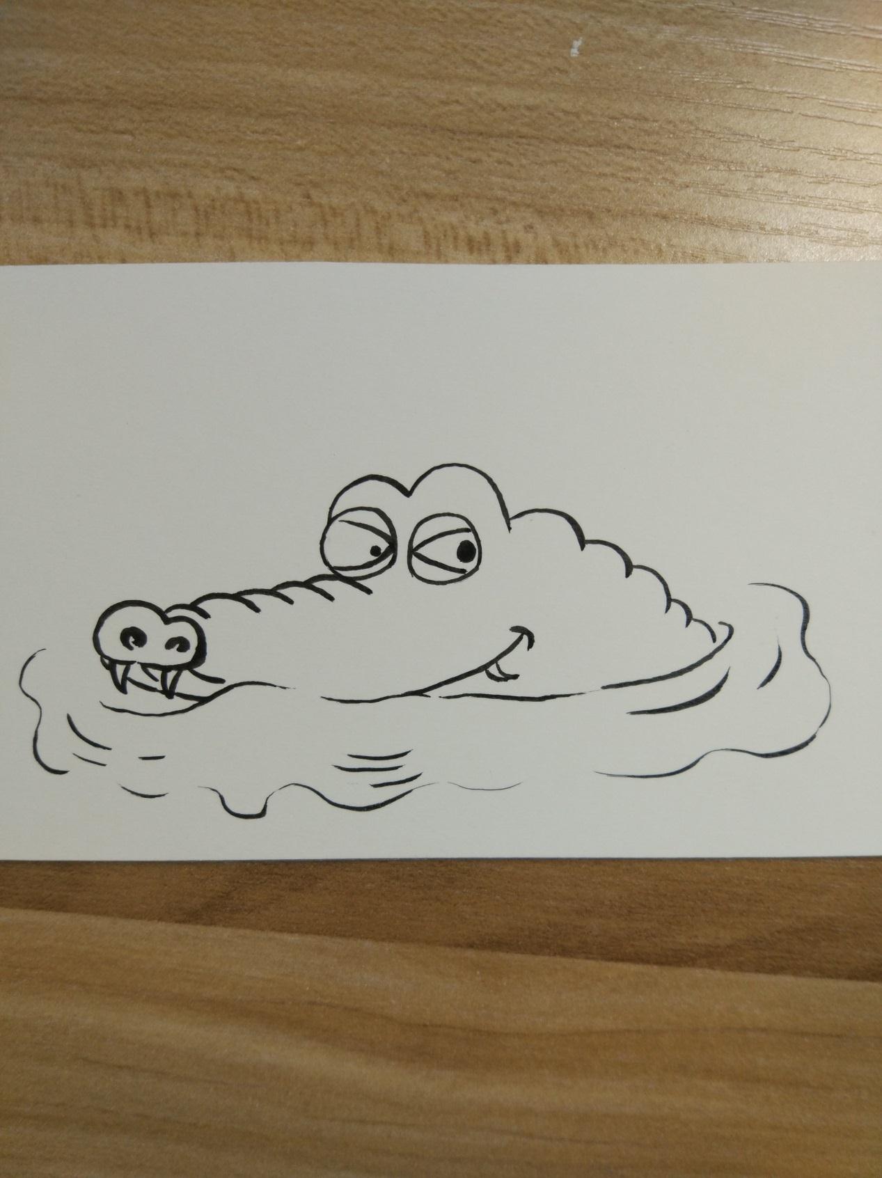 教你画简单的卡通动物系列漫画 鳄鱼的画法