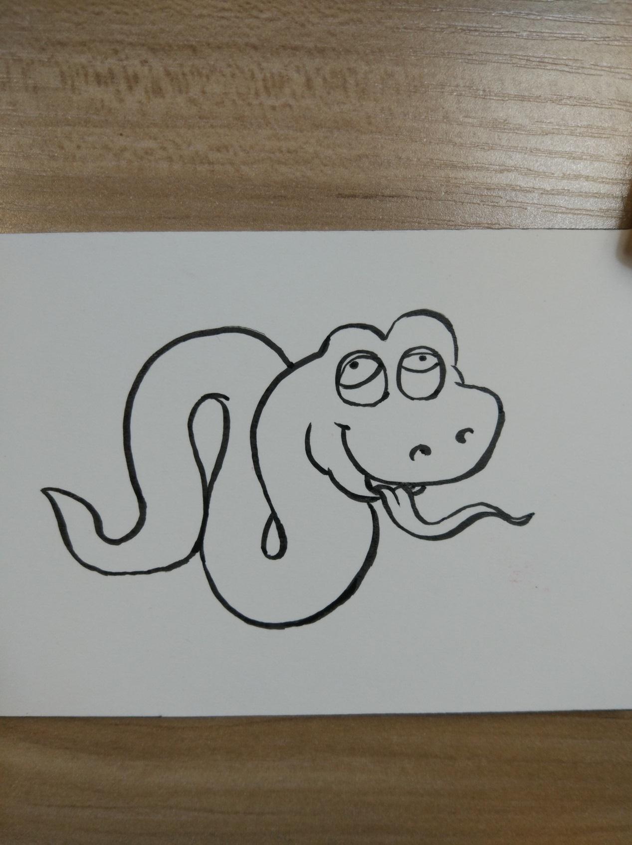 DIY原创动物系列漫画之可爱的小蛇绘画过程