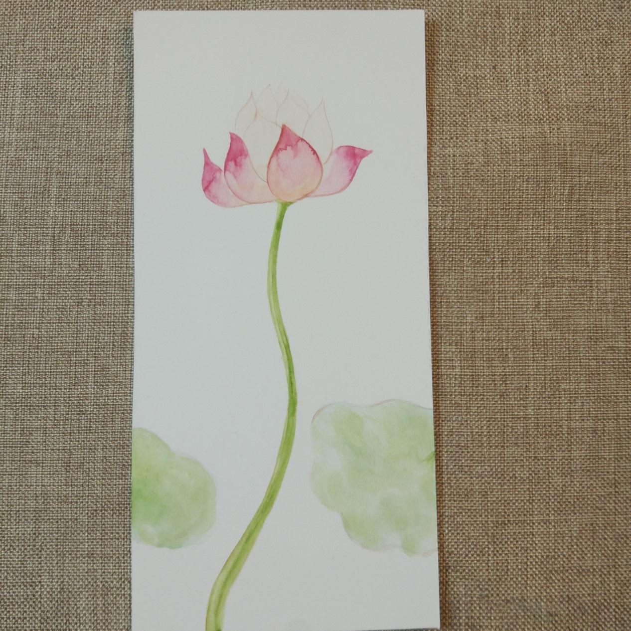 教你彩绘漂亮的花卉书签 荷花的画法详细步骤图解