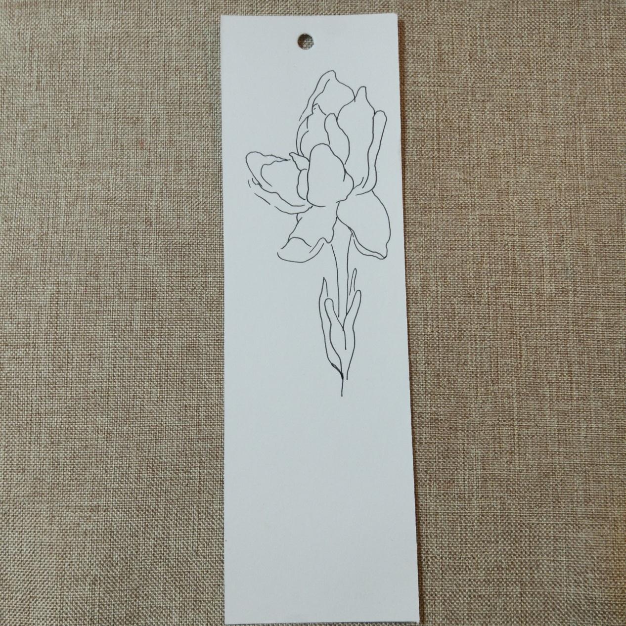 宋宋原创花卉图案教程 栀子花书签的画法