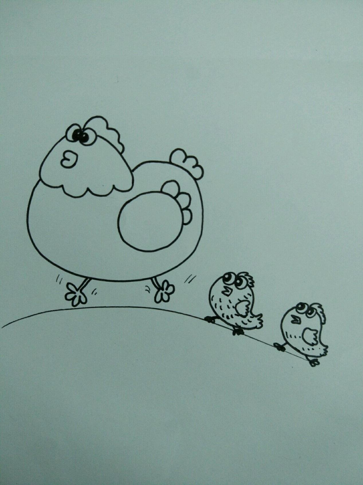 简单的手工原创DIY手绘作品 母鸡和小鸡的做法
