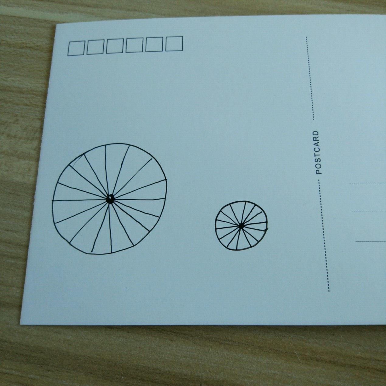 宋宋教你画简单漂亮的手绘明信片装饰画―自行车