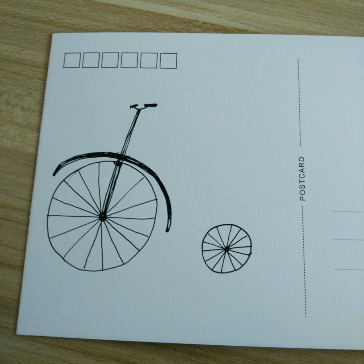 宋宋教你画简单漂亮的手绘明信片装饰画―自行车