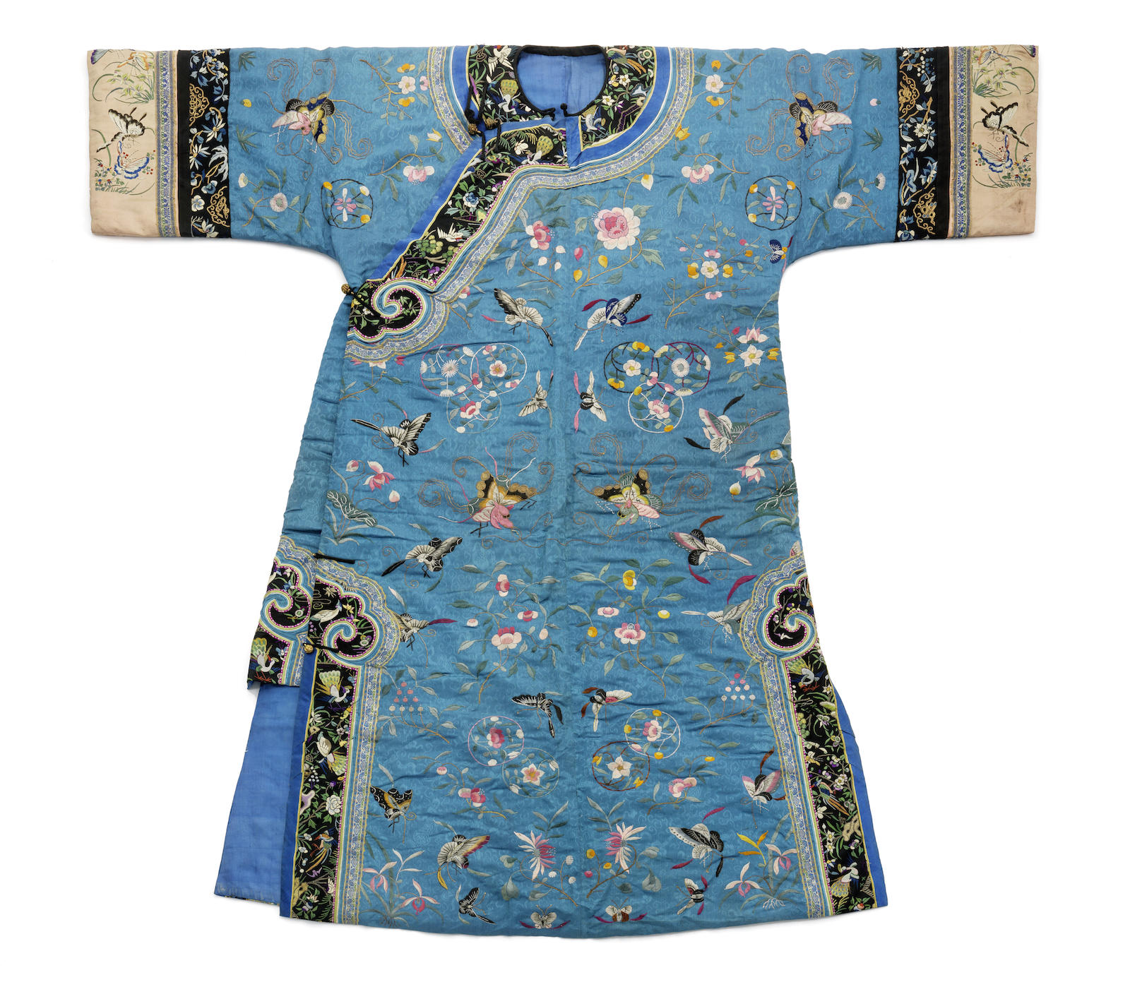 清代民间汉族服装 淡蓝色彩绣花纹图案女袄系列（无锡传统工艺） - 有点网 - 好手艺