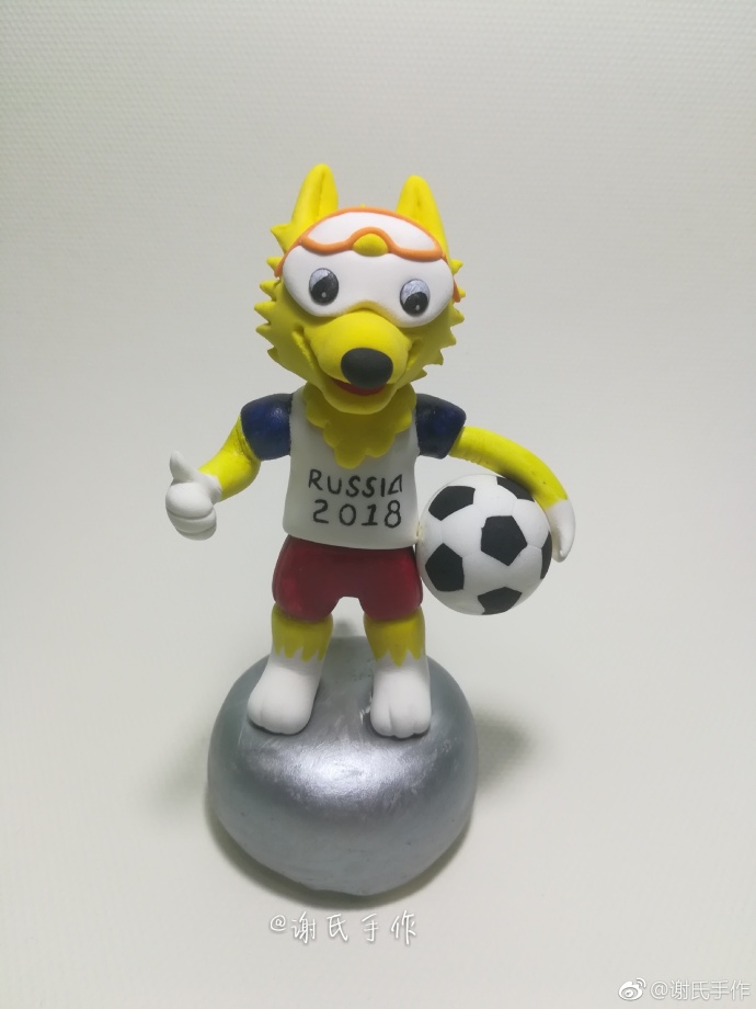 俄罗斯世界杯彩泥步骤图 吉祥物做法