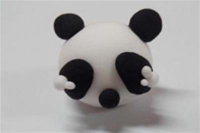 幼儿粘土制作熊猫的方法图解