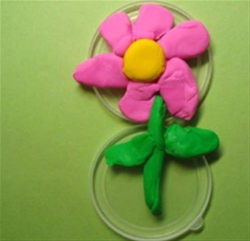 粘土简单制作花朵的方法图解 粘土做可爱桃花小盆栽