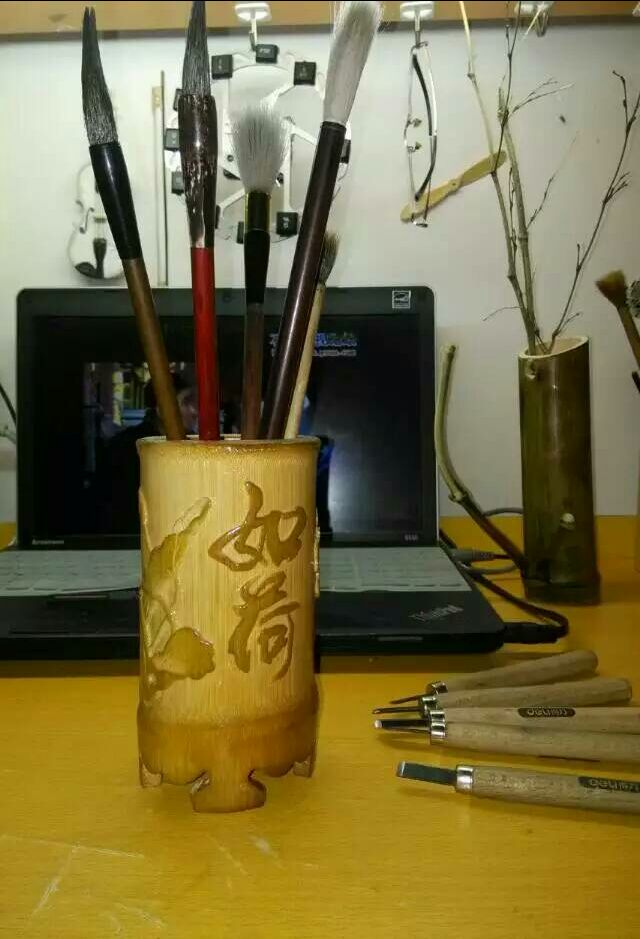 DIY笔筒简单雕刻教程