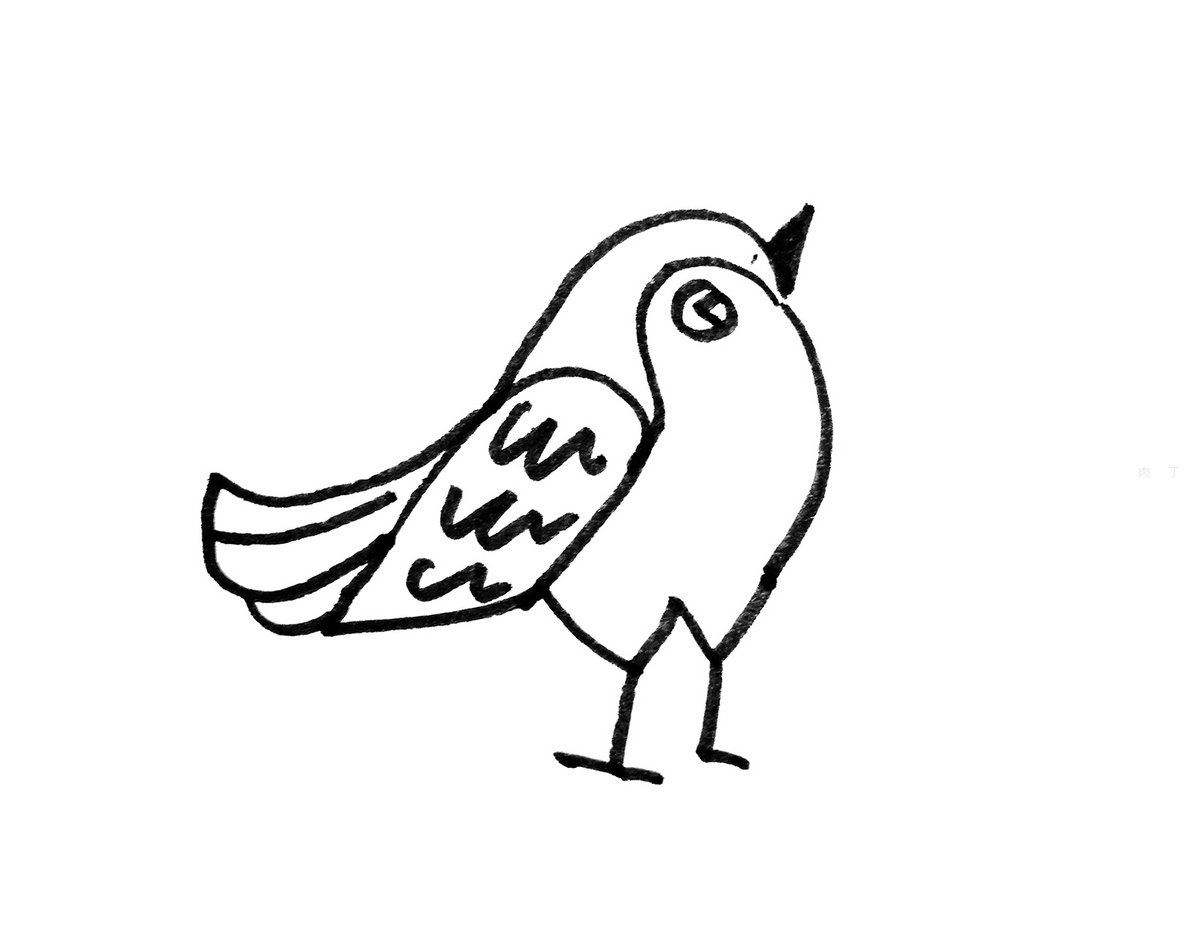 教你画色彩小鸟的画法步骤教程 儿童简单简笔画步骤图 肉丁儿童网