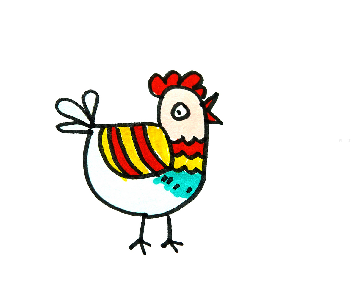 6-7岁儿童画大全 小小鸡的画法图解（大苹果简笔画） - 有点网 - 好手艺