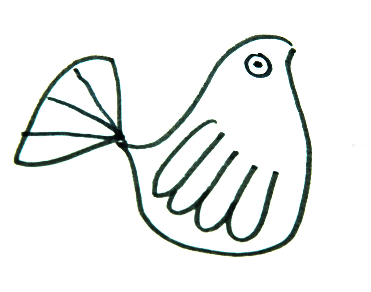 儿童画小鸟的画法步骤 简笔画步骤图片 肉丁儿童网
