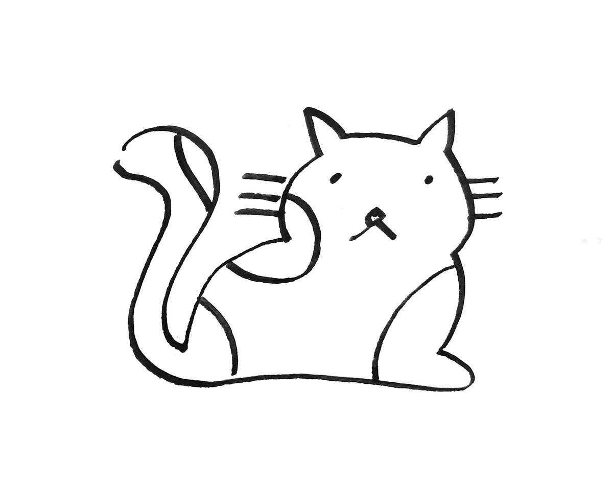 卡通小猫咪简笔画画法图片步骤💛巧艺网