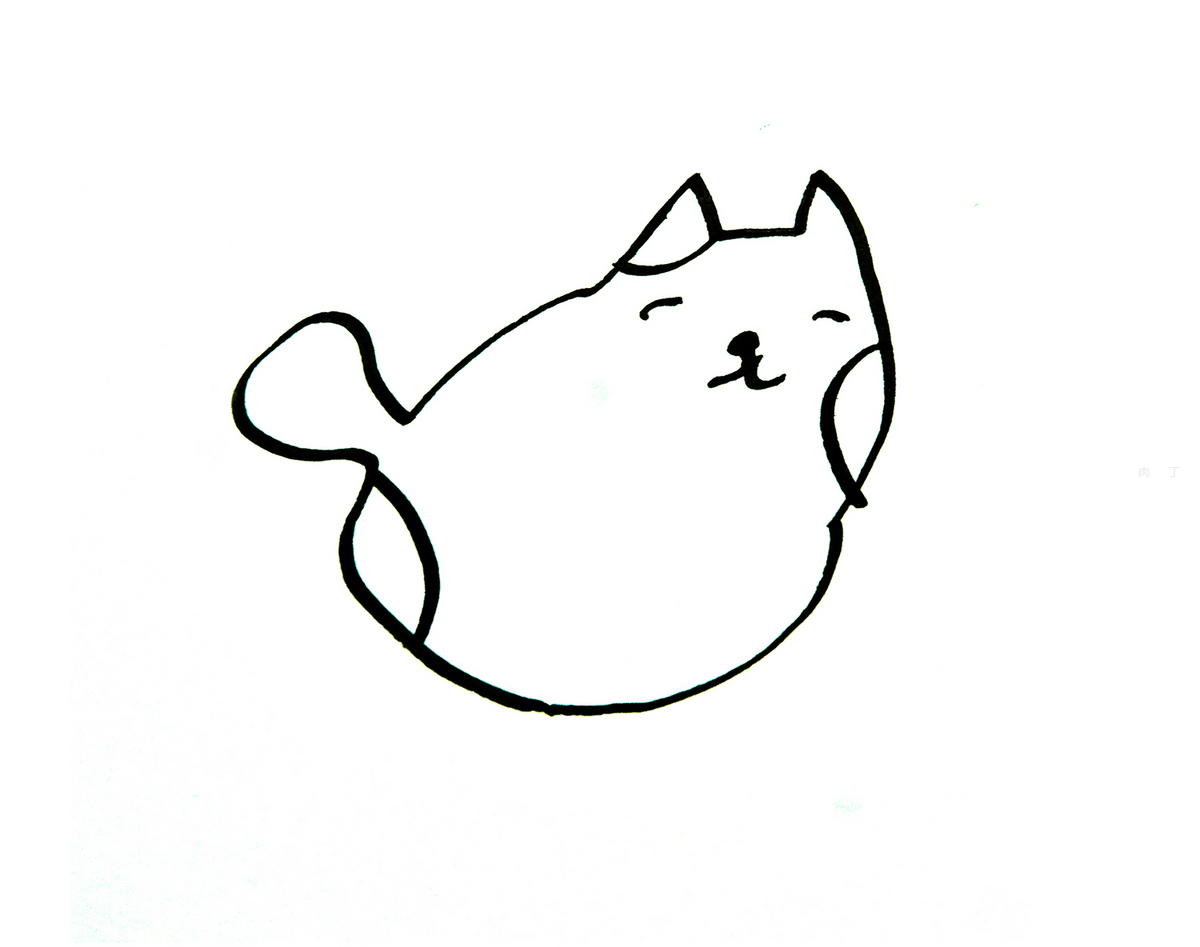 有颜色小猫的画法图解教程 简单简笔画步骤图片 咿咿呀呀儿童手工网