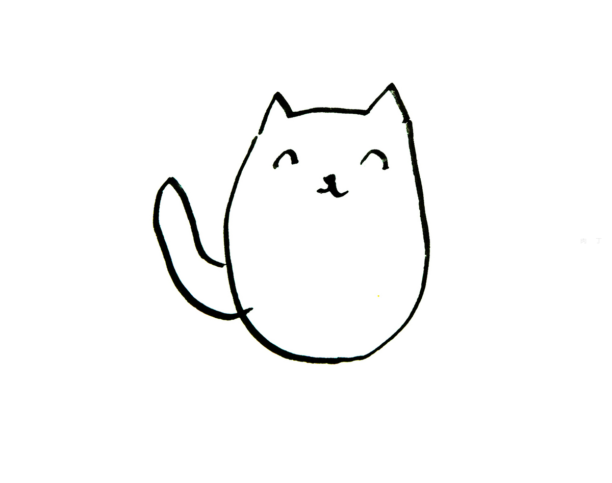 简单又漂亮动物简笔画图片小猫的画法步骤 肉丁儿童网