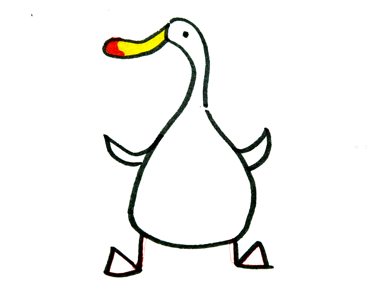 幼儿简笔画动物 小鸭子画法步骤图片 - 有点网 - 好手艺