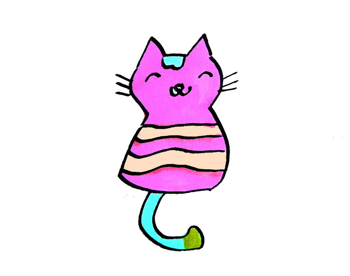 动物简笔画：六步画一只可爱的小萌猫|猫|简笔画|宠物_新浪新闻