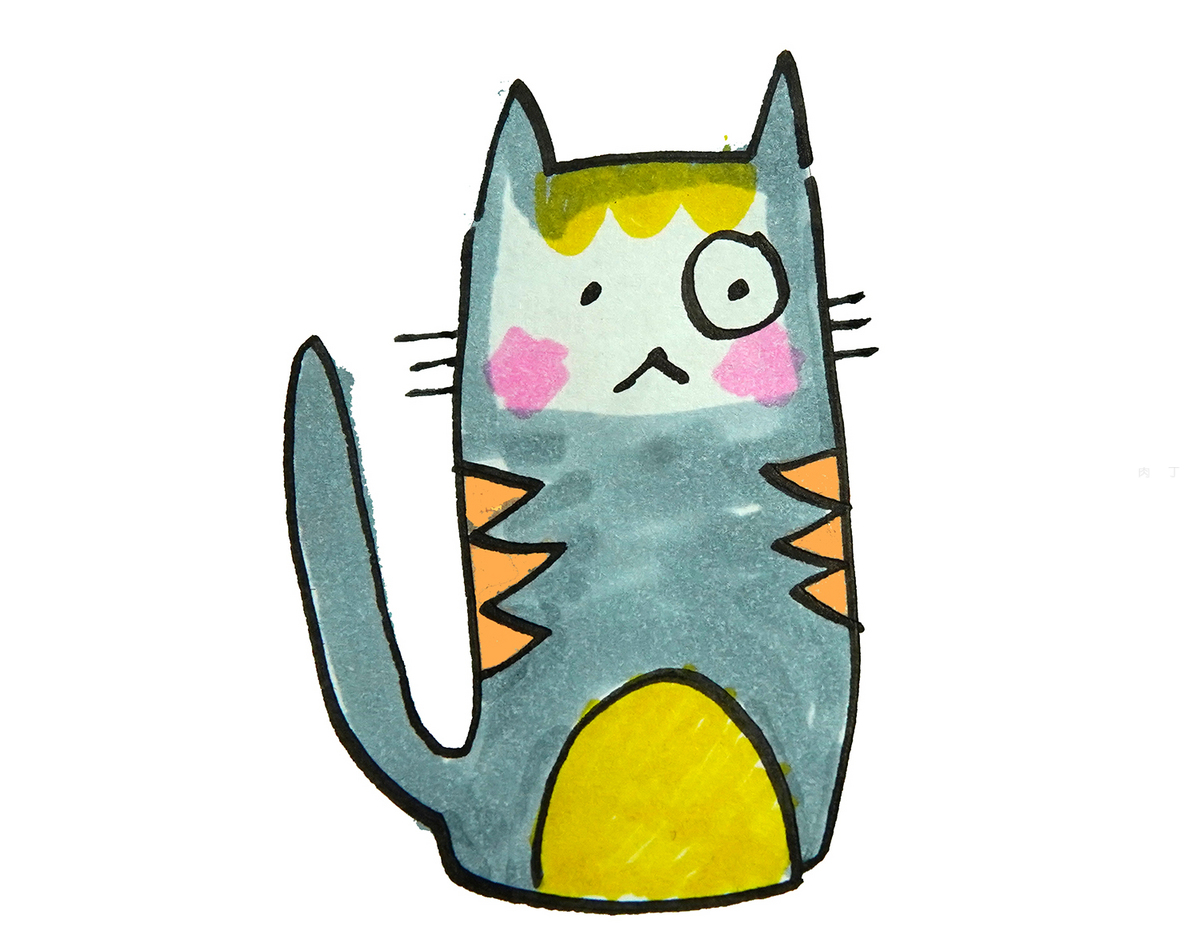 小猫涂色模板 让孩子尽情涂色_动物涂色画简笔画