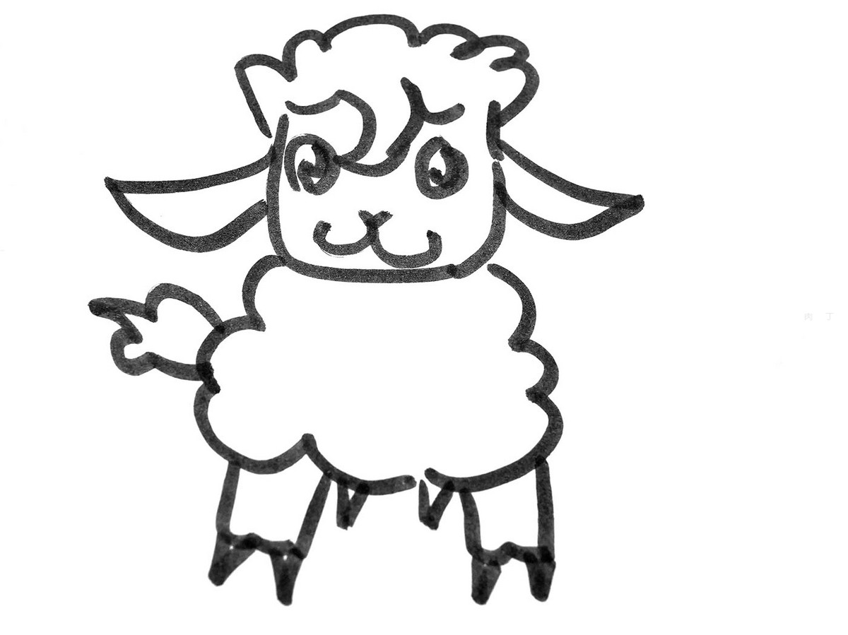 喜羊羊/美羊羊简笔画画法图片步骤 巧巧简笔画