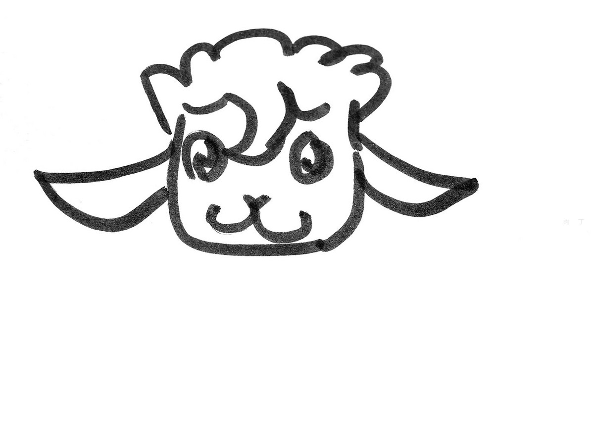 喜羊羊/美羊羊简笔画画法图片步骤 巧巧简笔画