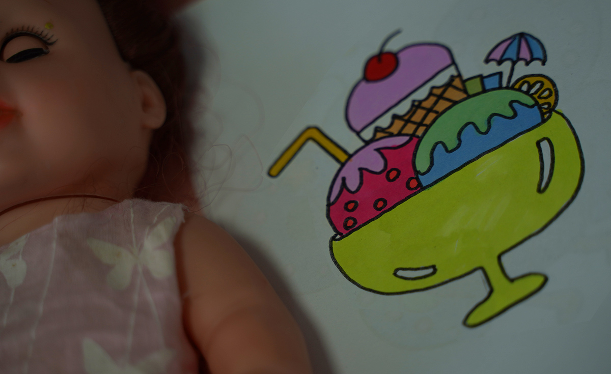 怎么画色彩小冰激凌的画法图解  幼儿简单简笔画图片